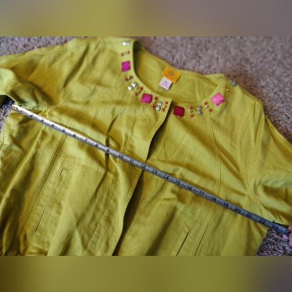 Ruby Rd. Lime Green Jacket Blazer - Picture 13 of 14